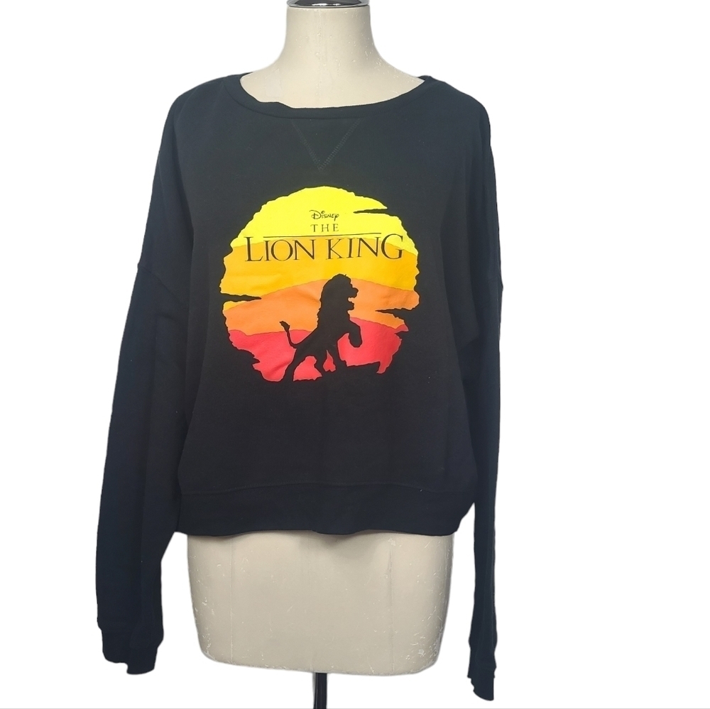 Disney Black The Lion King Graphic Print Cropped Sweatshirt 2XL